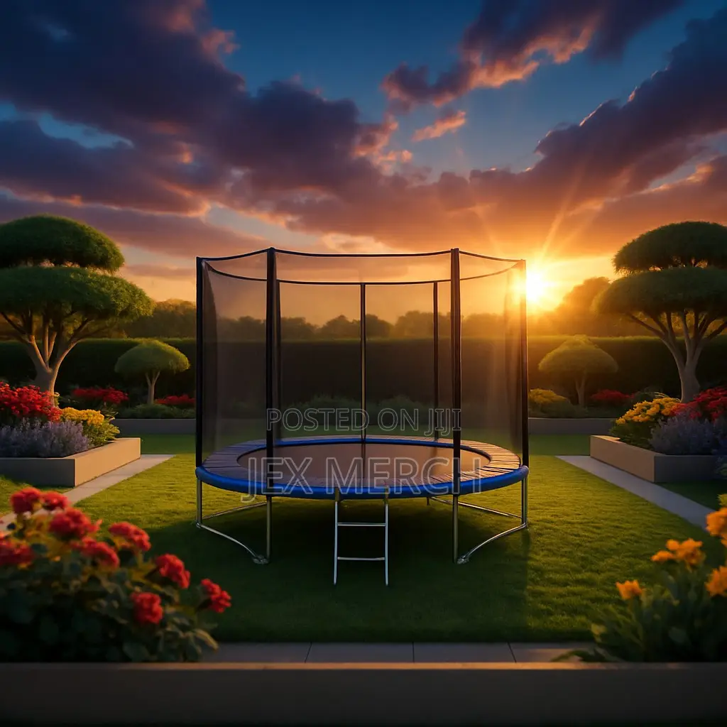 10 Ft Trampoline – With Safety Net, Springs, Rust-Resistant Frame