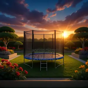 10 Ft Trampoline – With Safety Net, Springs, Rust-Resistant Frame