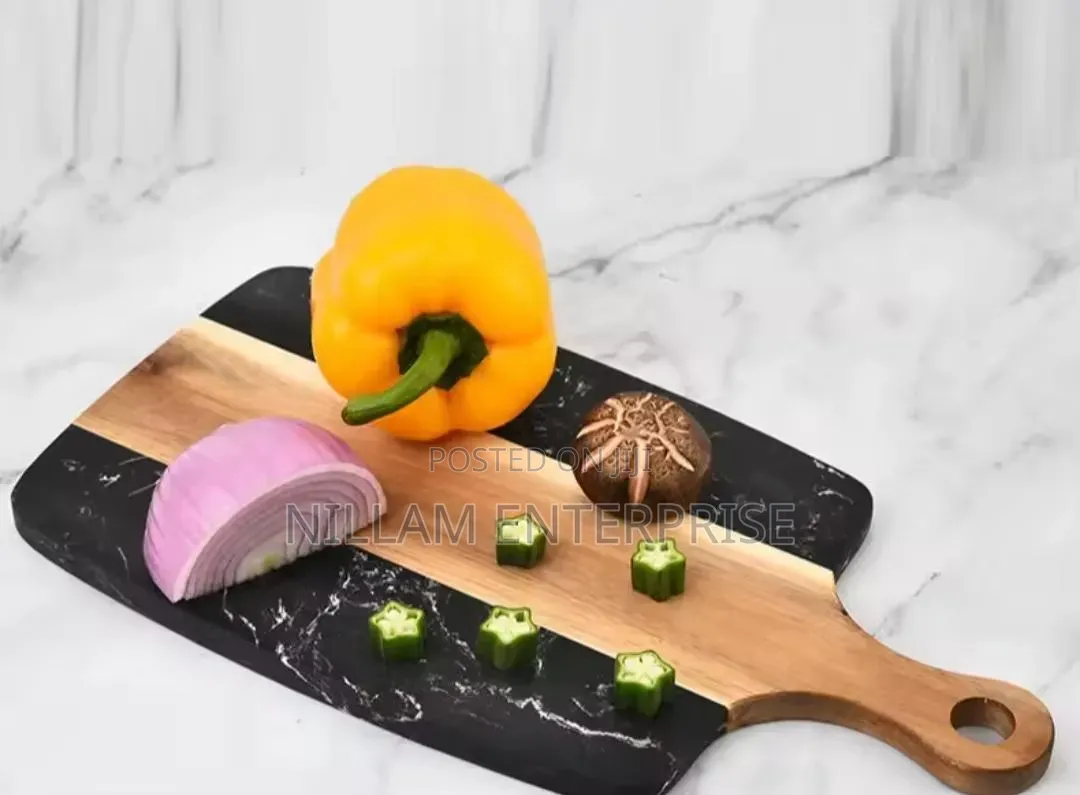 Cutting Marble Board Stone + Acacia/Serving Tray.