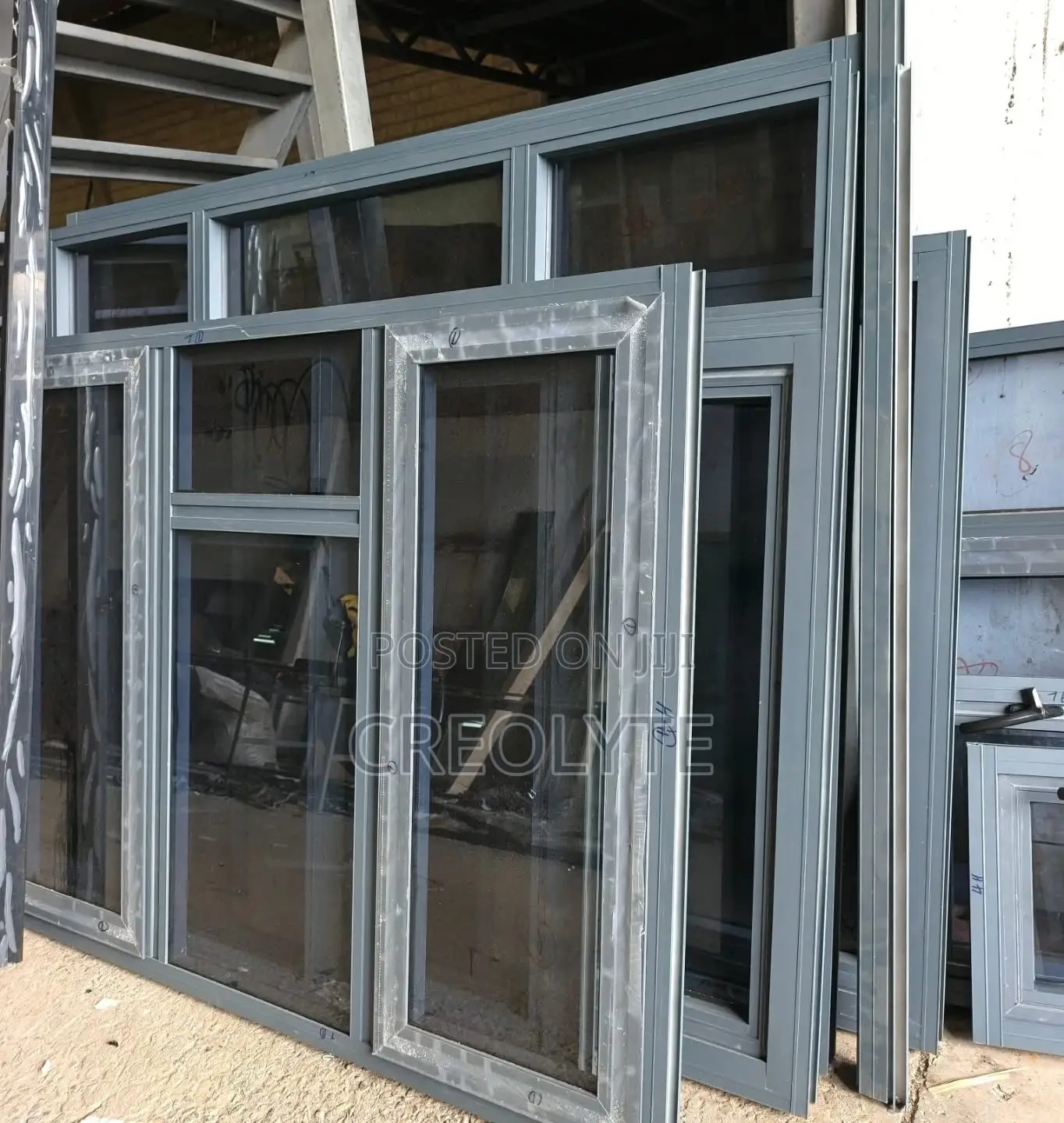 Aluminium Casement Windows – Grey Finish – Ready To Install Nairobi