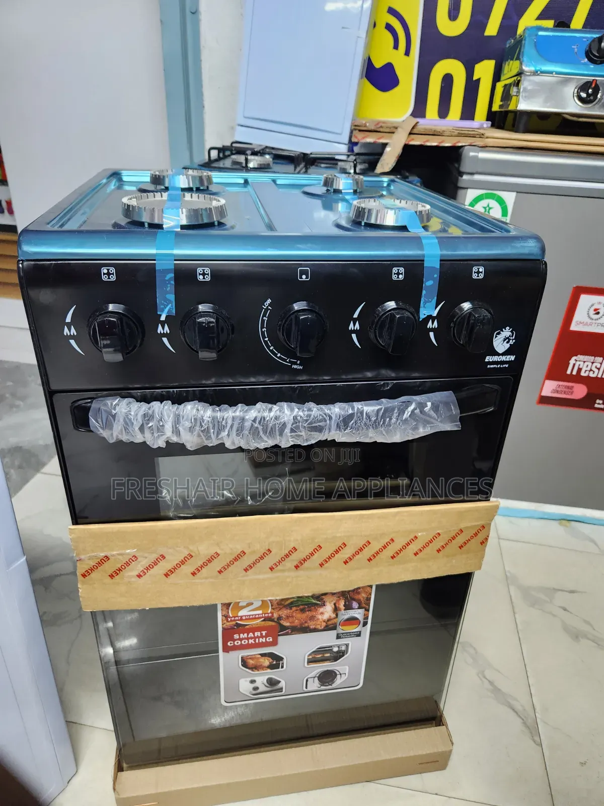 4 Gas Black Cooker New Standing Cooker Euro