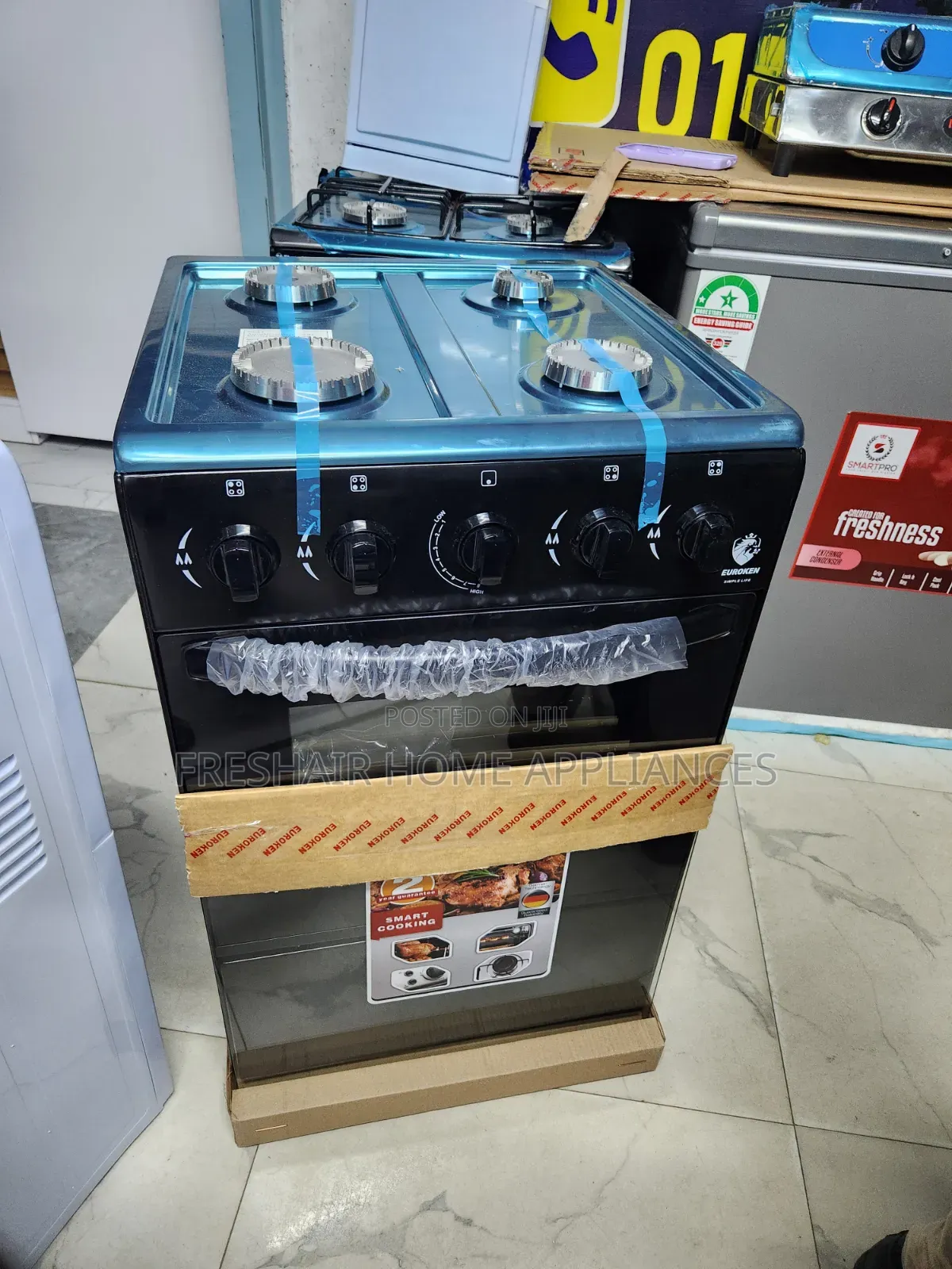 4 Gas Black Cooker New Standing Cooker Euro