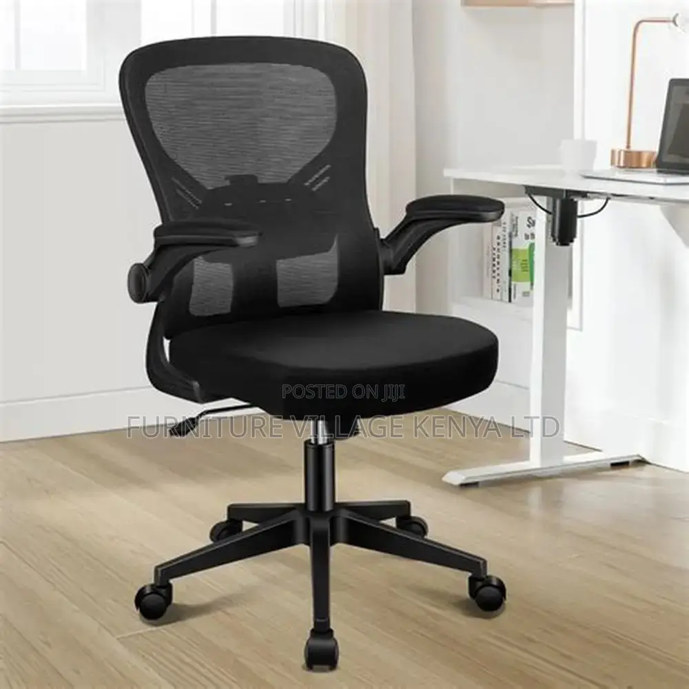 High Back Computer Chair With Flip-up Armrest