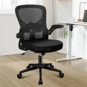 High Back Computer Chair With Flip-up Armrest