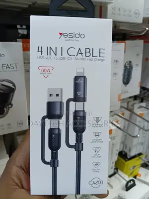 This Is a Yesido Ca200 4-in-1 Multi-Functional Fast Charging Cable