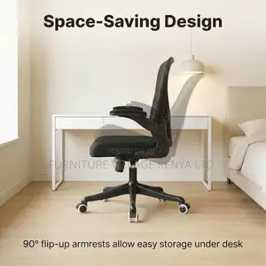 High Back Computer Chair With Flip-up Armrest