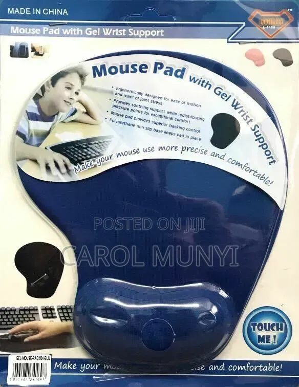 Mouse Pad With Gel Wrist Support.