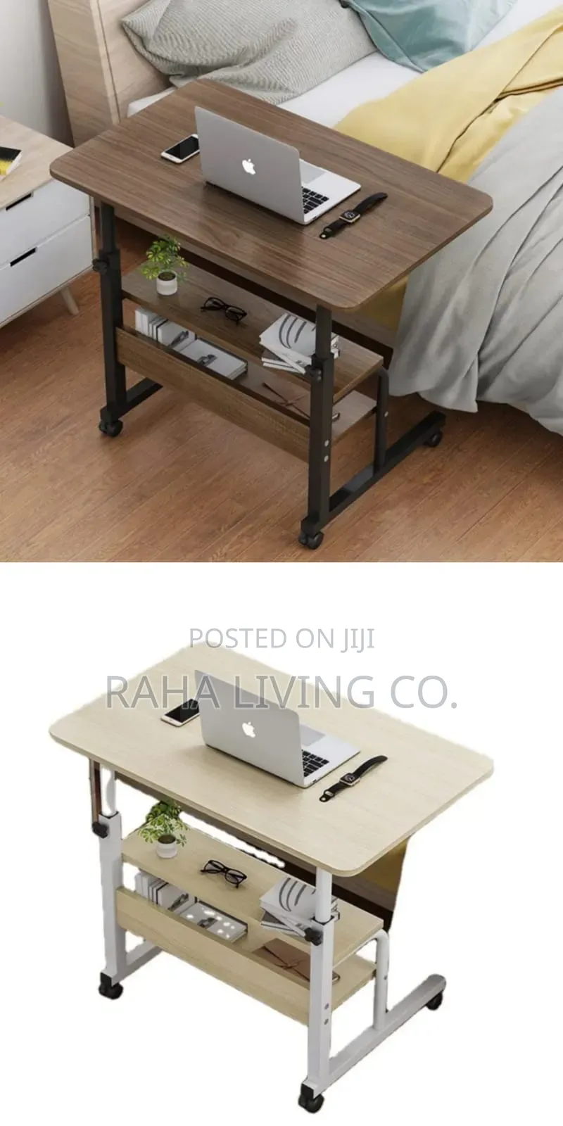 Heavy Duty Laptop Table On Wheels | 60x40cm | 2 Colours