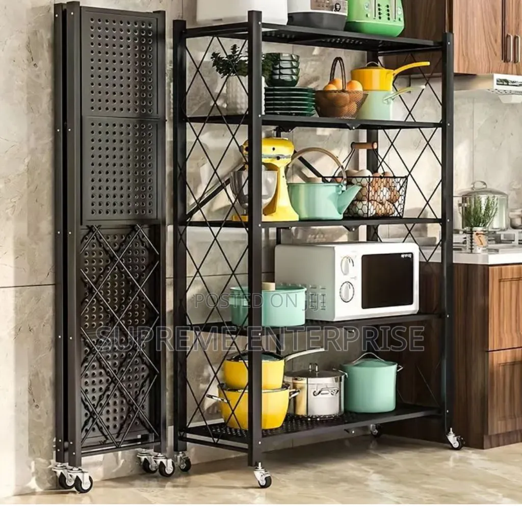 Multipurpose Rack With Shelves Wheels/ Kitchen Rack With 5 Tier