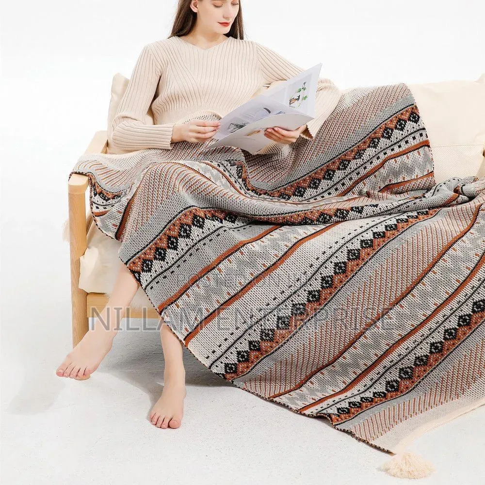 Bohemian Knitted Throw Blankets