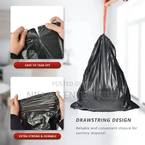 100pcs Extra Strong Trash Bags With A Drawstring