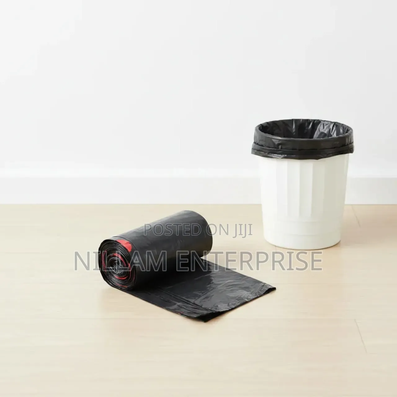 100pcs Extra Strong Trash Bags With A Drawstring