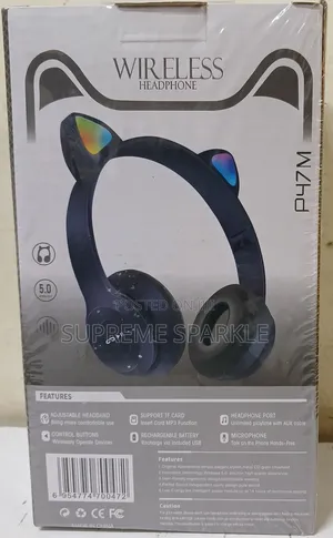 Generic P47m Bluetooth Headphones With RGB Led Lights.(Children)