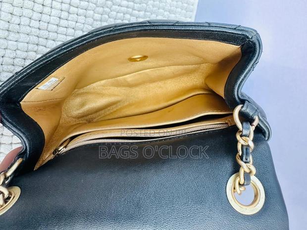 Authentic Chanel Mini Square Pearl Crush Flap Bag - Black Lambskin - thumbnail 5