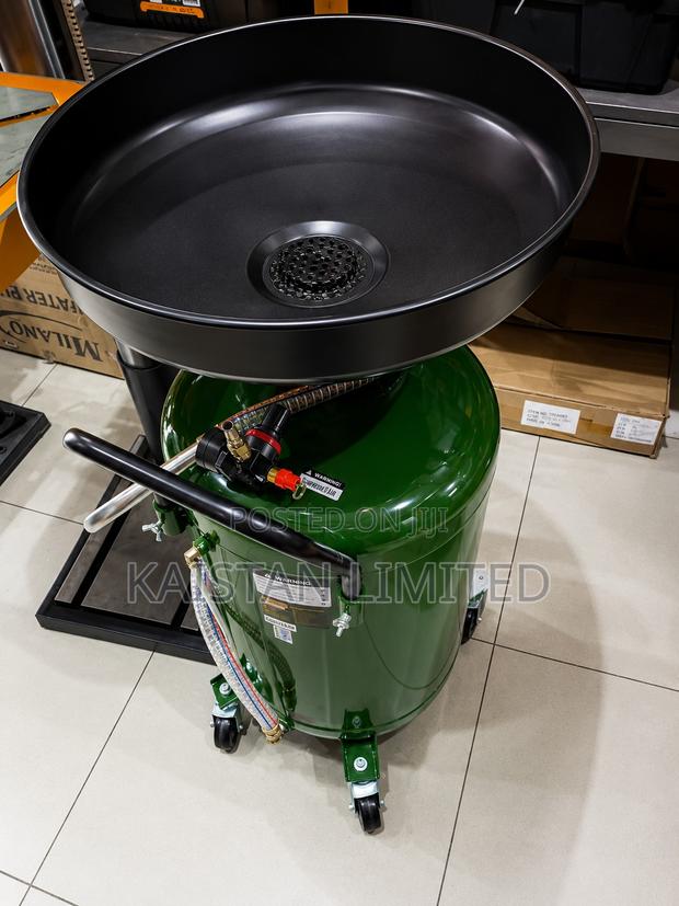 70l Portable Oil Drain Tank 18 Gallon Waste Oil Collector With Basin