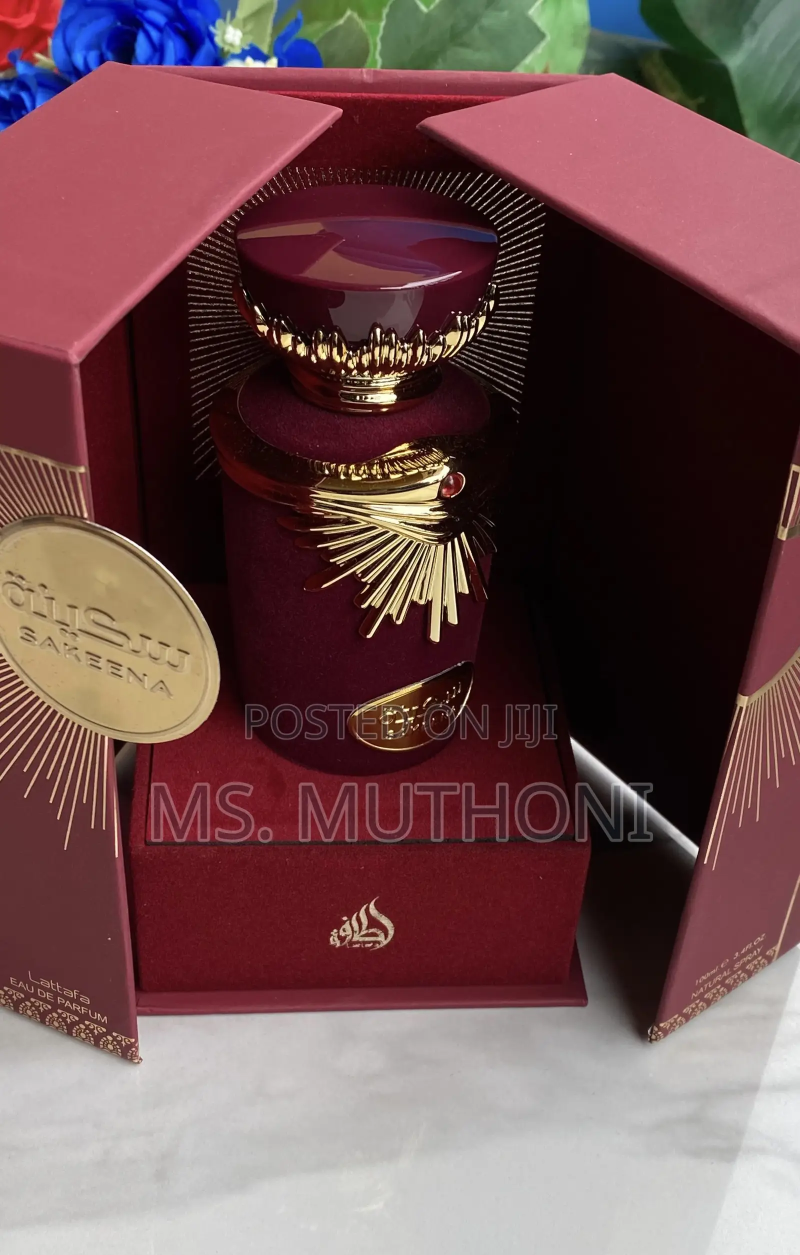 100ml Bottle of Lattafa Sakeena Eau De Parfum.