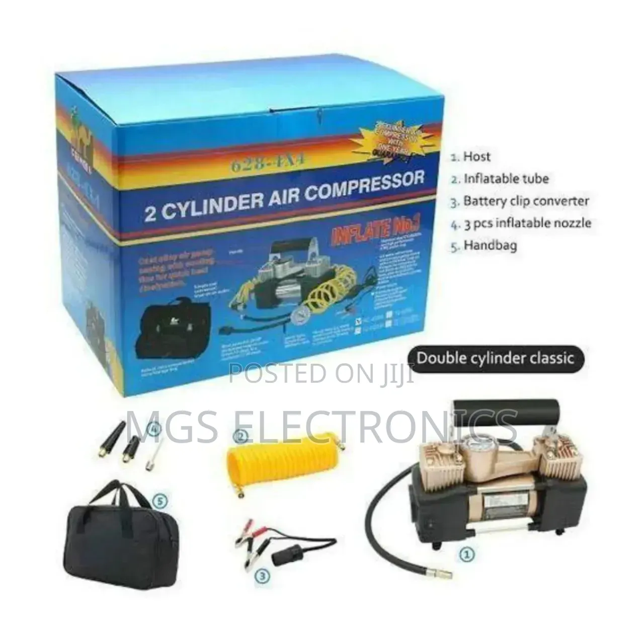 Portable Air Double Cylinder Compressor -Heavy Duty