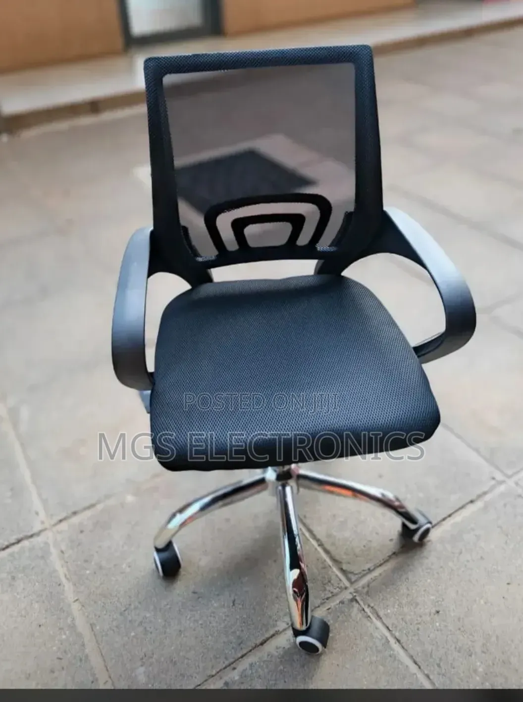 Secretarial Mesh Office Chair ~ Ergonomic Fabric Seat With Lumbar