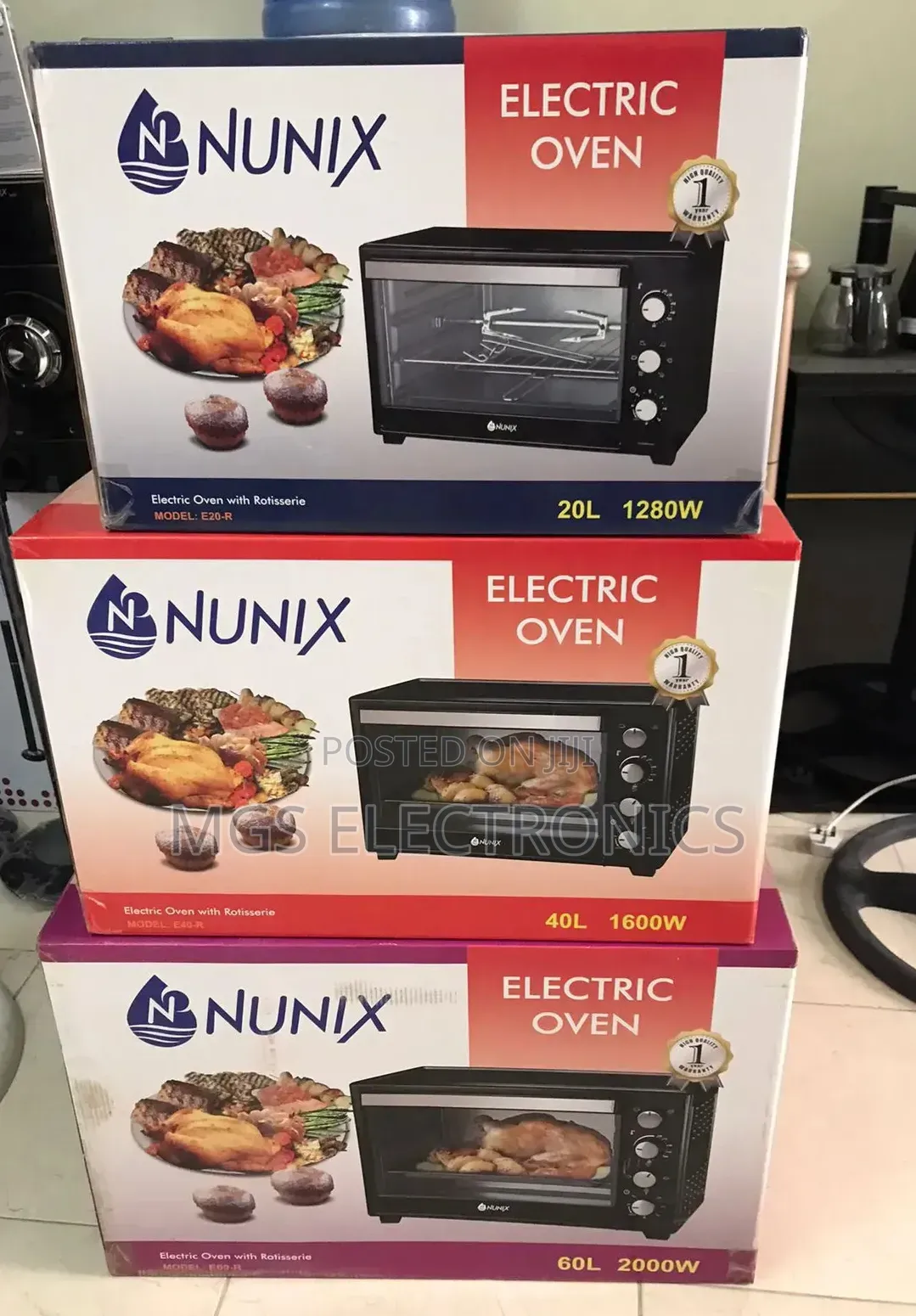 Nunix 4 Knob Setting 20 Litres Electric Rotisserie Oven
