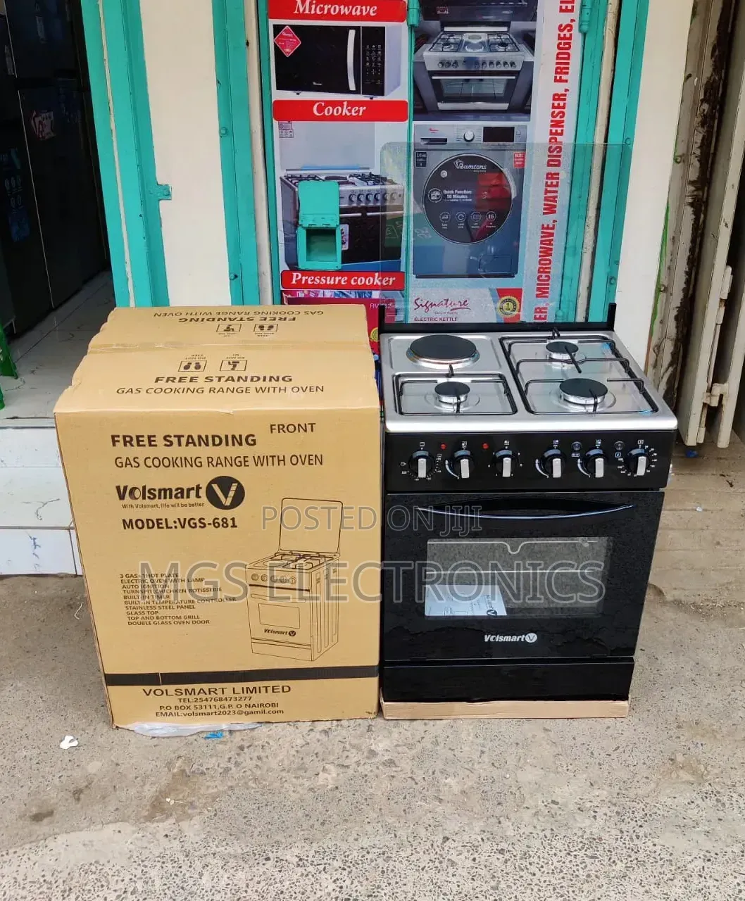 *Volsmart Standing Cooker 60cm*60cm 3g+1e Jet Burners Cooker