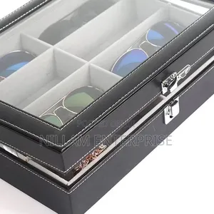 8 Sots High Quality Pure Leather Sunglasses Organizer Box*