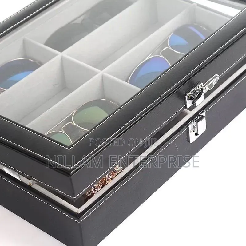 8 Sots High Quality Pure Leather Sunglasses Organizer Box*