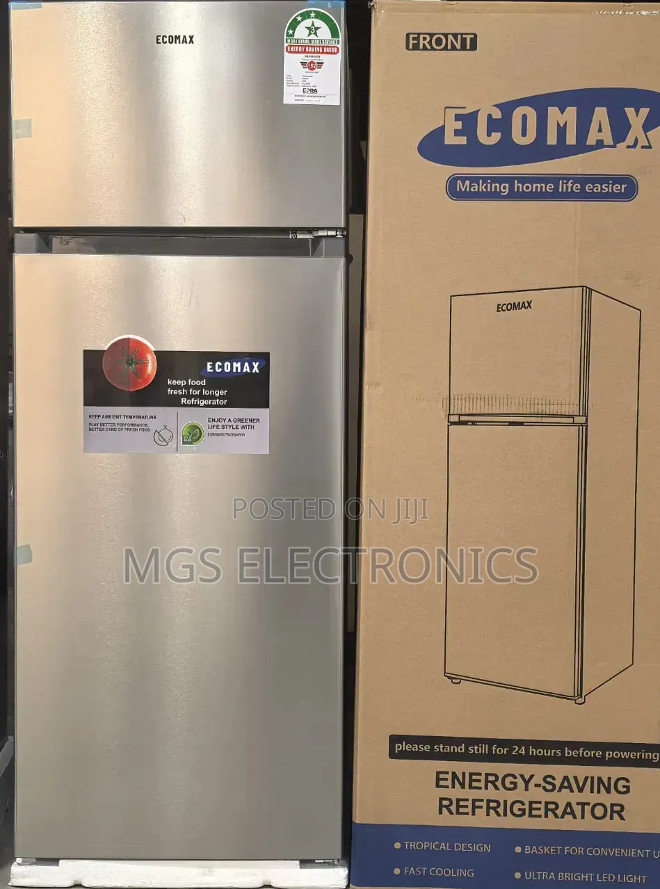 Ecomax 230 Litres Dark Silver Double Door Fridge
