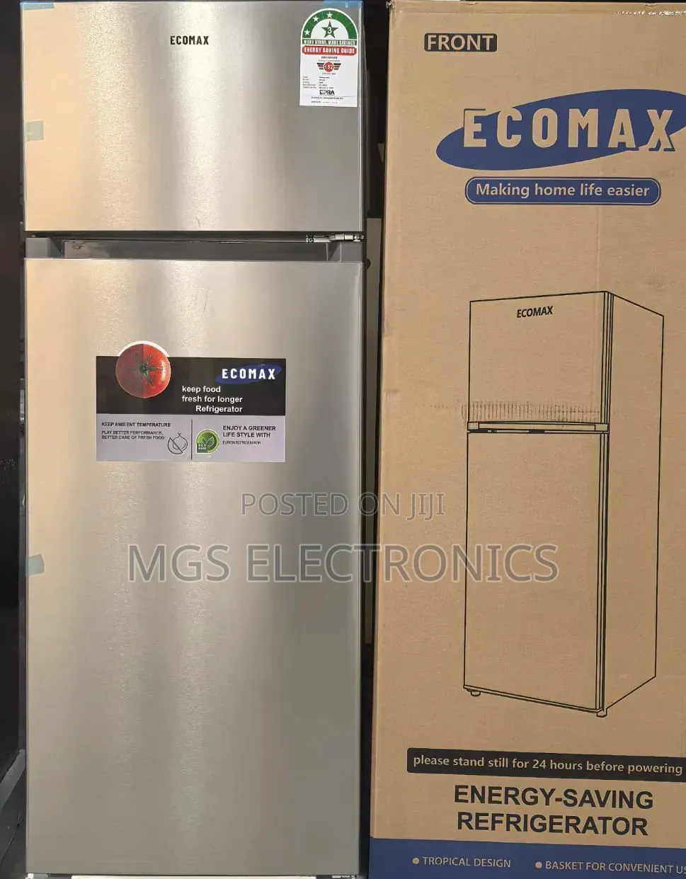 Ecomax 230 Litres Dark Silver Double Door Refrigerator
