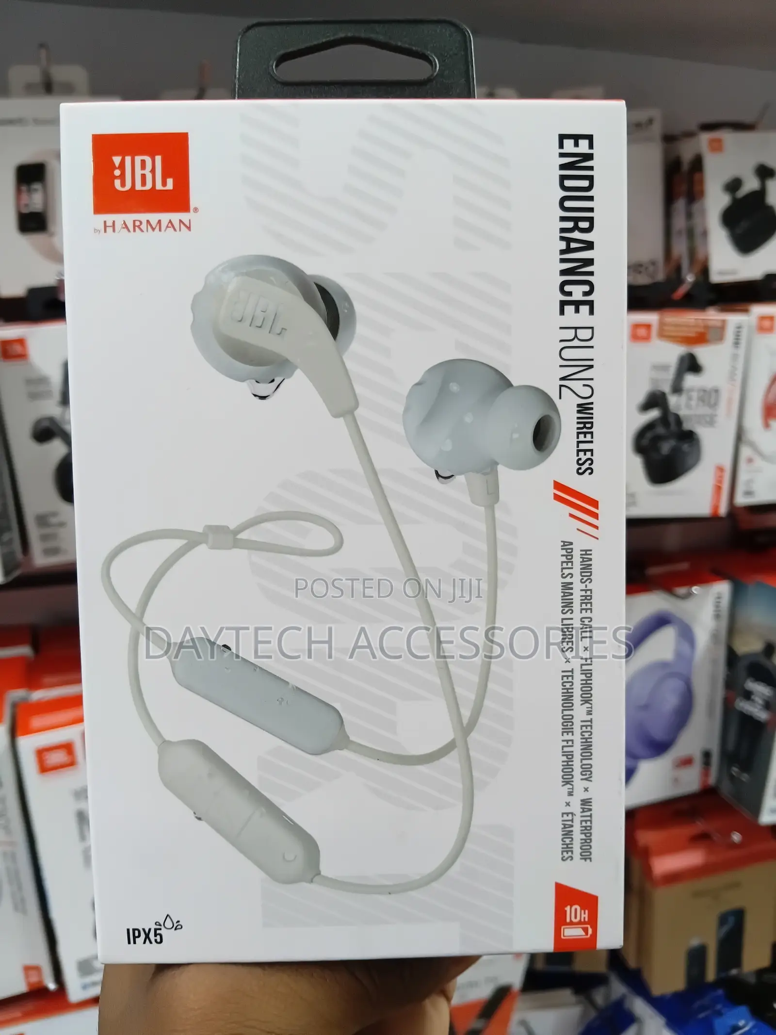 JBL Endurance Run 2 Wireless Headphones in White.