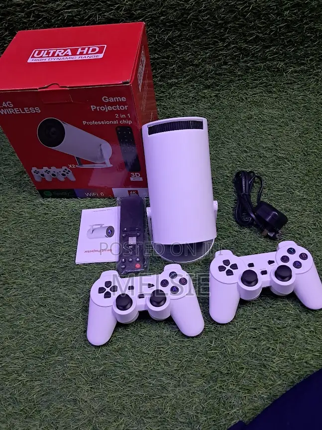 Smart Android Compatible Projector With Dual Wireless Controllers