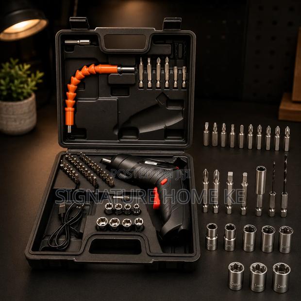 47pc Rechargeable Drill Screw Driver Tool Box Set