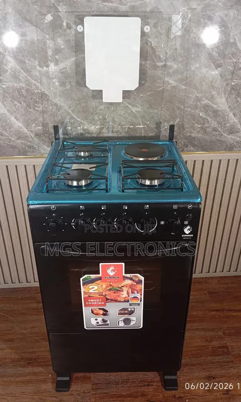 50×55 Euroken 3+1 Standing Cooker With Electric Oven Cooker