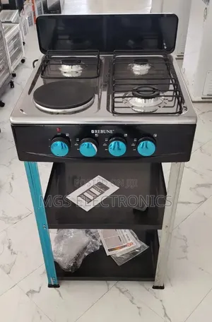 Rebune 3gas +1 Electric Burner Standing Gas Stove With Shelves