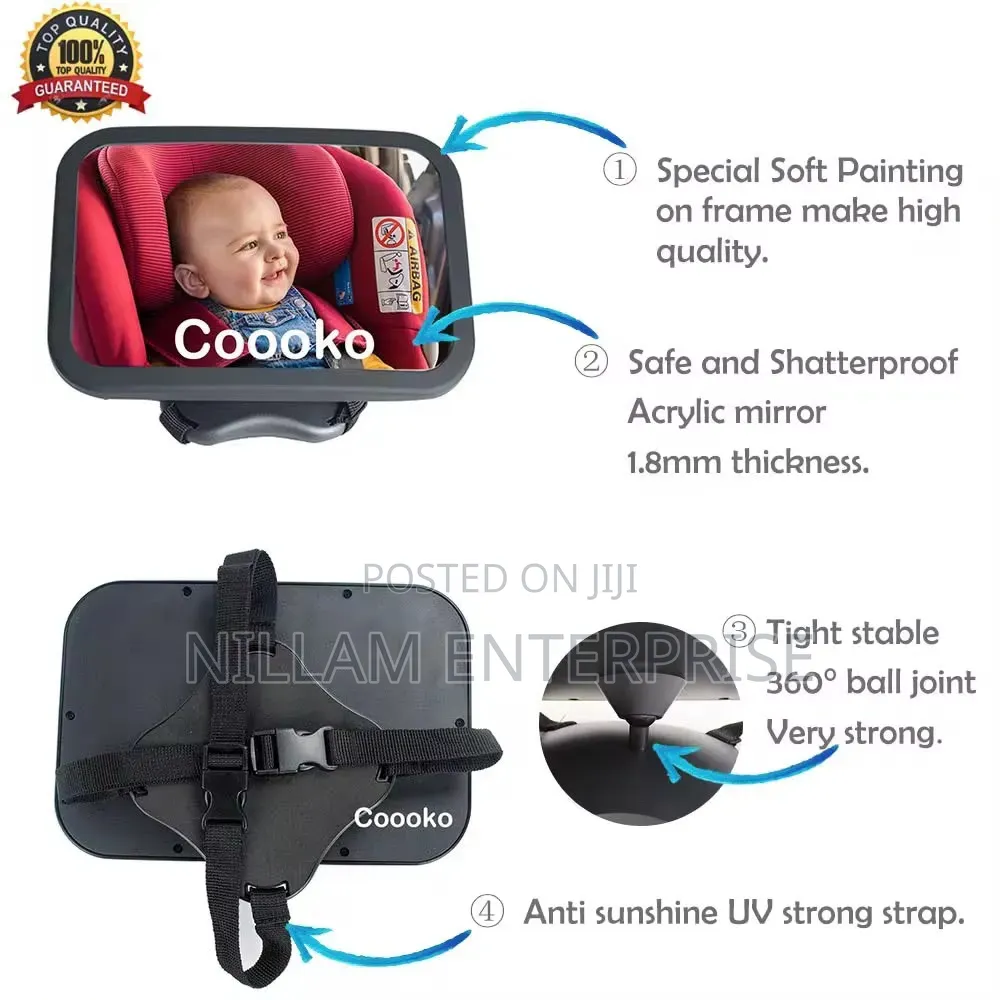 Adjustable Baby Car Mirror With Wide Rear Seat View for Monitoring