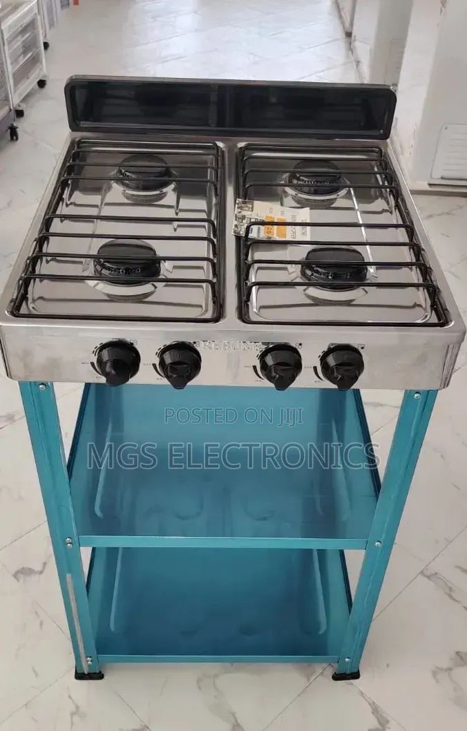 Rebune Four Burner Standing Gas Stove With Shelves
