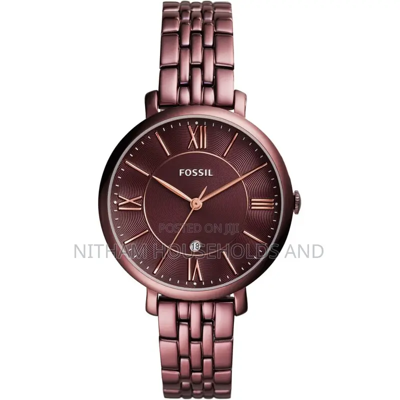 Fossil Es4100 Jacqueline Wine Stainless Steel Watch for Women
