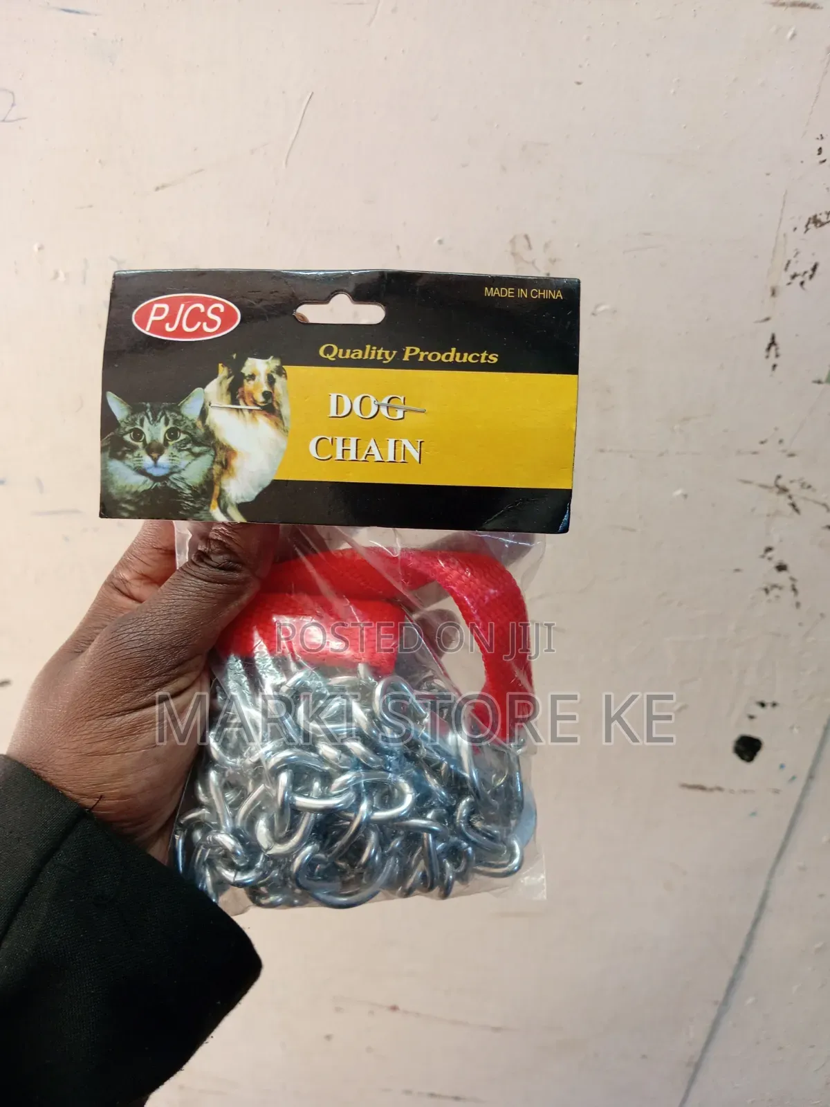 Dog Chain 4.0mm With a Red Ribbon /Dog Leash