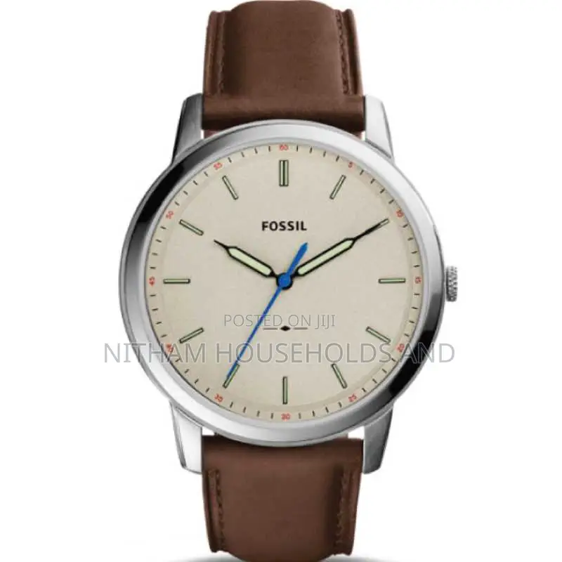 Fossil Fs5306 Minimalist Analog Brown Leather Watch for Men