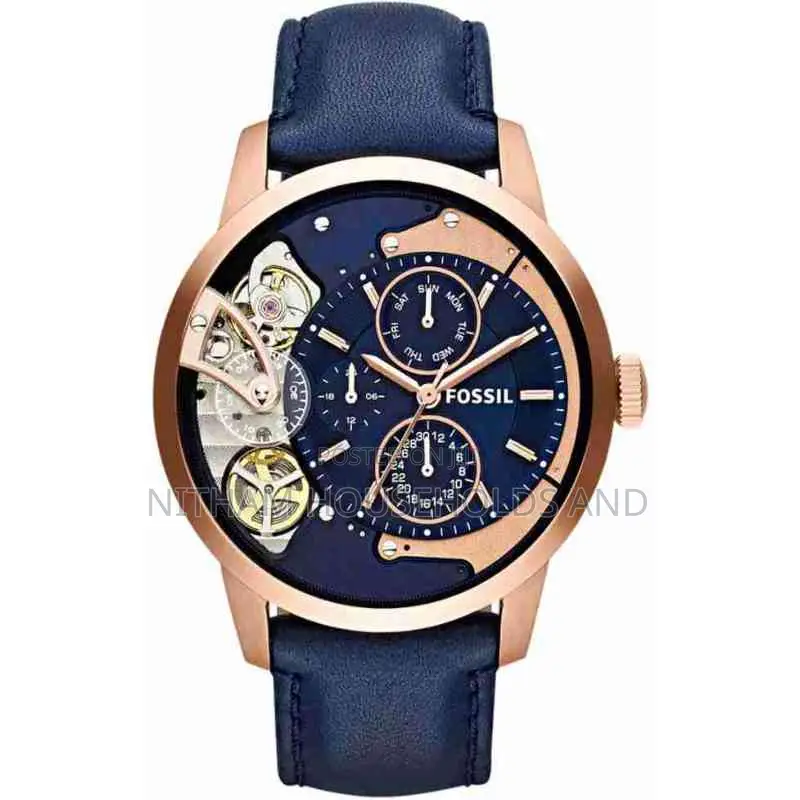 Fossil Me1138 Townsman Multifunction Navy Leather Watch for Men