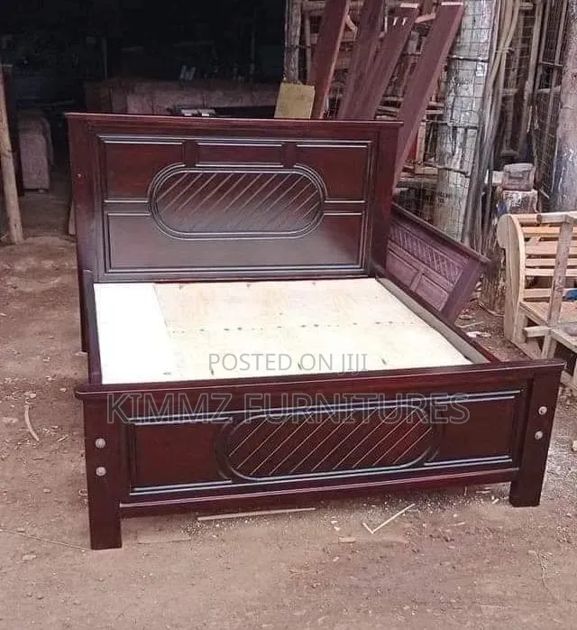 5x6 Mahogany Stained Hardwood Bed
