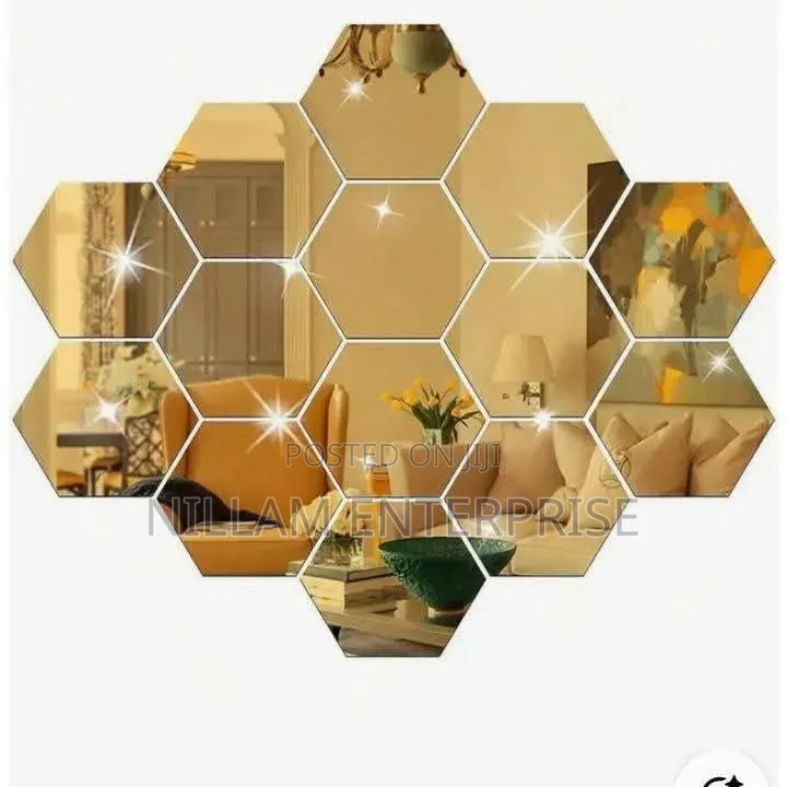 Hexagon Acrylic Mirrors/Peel Stick Mirrors 12pcs Set
