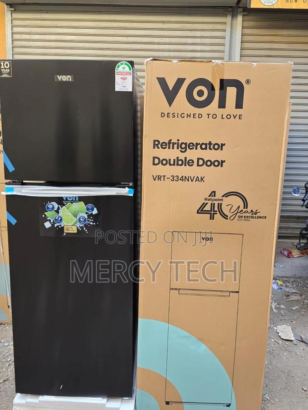 Von 334l No Frost Double Door Refrigerator