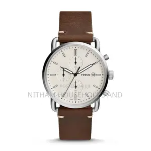 Fossil Fs5402 Commuter Chronograph Leather Watch for Men