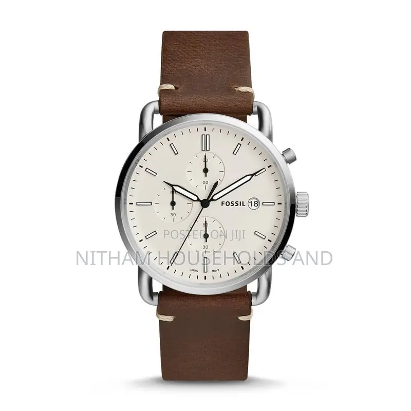 Fossil Fs5402 Commuter Chronograph Leather Watch for Men