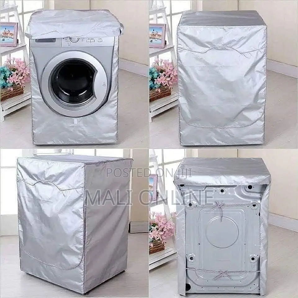 Front Load Washing Machine Cover Waterproof Dust-proof Silver Sunscree