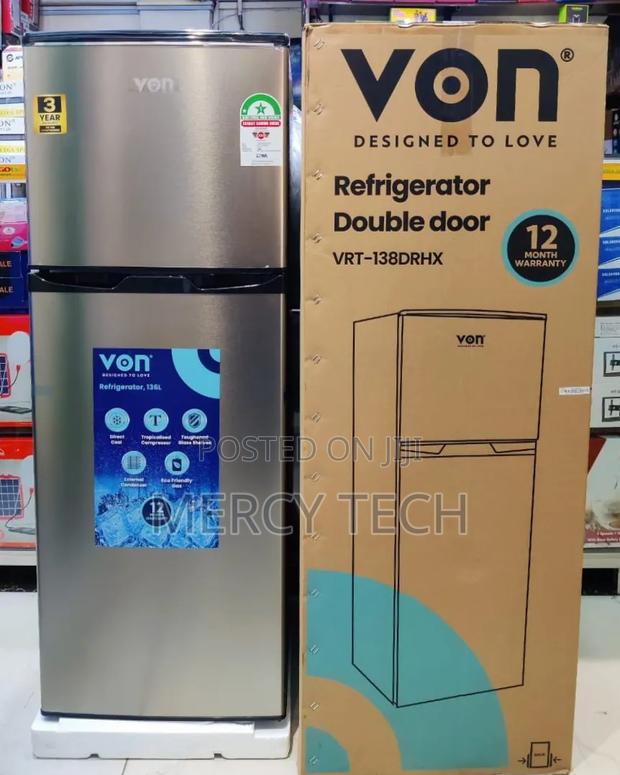 Von 138l Double Door Refrigerator