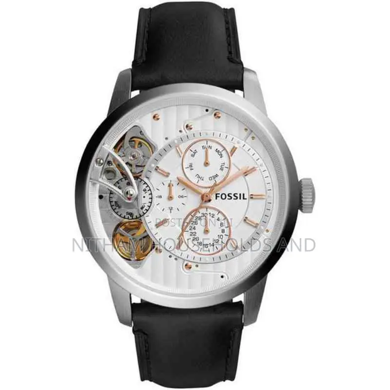 Fossil Me1164 Townsman Multifunction Black Leather Watch for Men