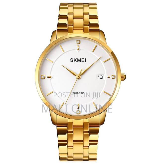 Skmei 1654 Men Quartz Watch Stainless Steel Luminous Dial Date Display