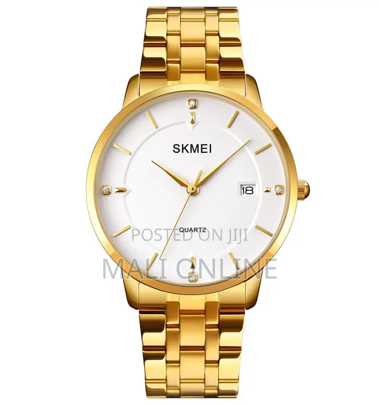 Skmei 1654 Men Quartz Watch Stainless Steel Luminous Dial Date Display
