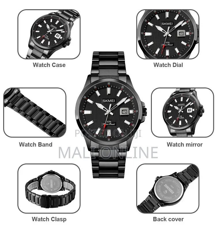 Skmei 2085 Gents Watch Stainless Steel Men’S Quartz Wristwatch Date